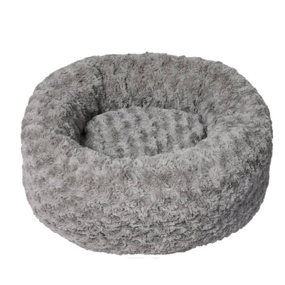 PaWz Calming Dog Bed Warm Soft Plush Sofa Pet Cat Cave Washable Portable Grey S
