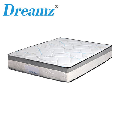 Dreamz Mattress Single Size Bed Top Pocket Spring Medium Firm Premium Foam 25CM - Payday Deals