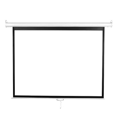 125" Projector Screen Manual Projection 3D Home Cinema Retractable 4:3 Screens