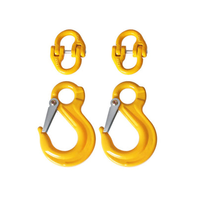 Eye Sling Hook Chain Connector Kit G80 WLL1.12T Caravan Trailer Connecting 2PCS - Payday Deals