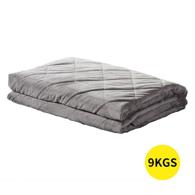 DreamZ 9KG Anti Anxiety Weighted Blanket Gravity Blankets Grey Colour - Payday Deals