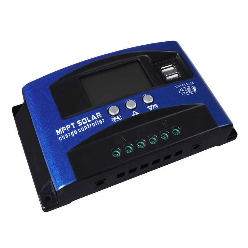 100A Solar Panel Charge Controller 12V 24V Regulator Auto Dual USB Mppt Battery - Payday Deals