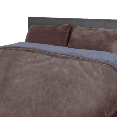 Luxury Bedding Two-Sided Quilt Cover with Pillowcase King Size Taupe - Payday Deals