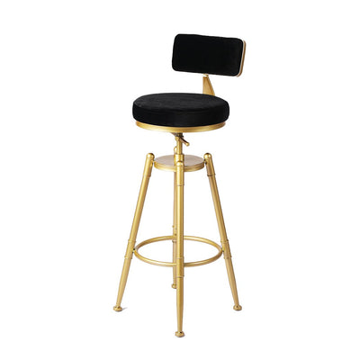 Levede Bar Stools Kitchen Stool Chair Swivel Barstools Velvet Padded Seat Black - Payday Deals