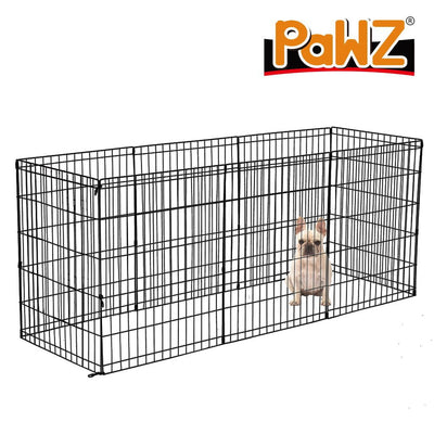 PaWz Pet Dog Playpen Puppy Exercise 8 Panel Fence Black Extension No Door 36" - Payday Deals