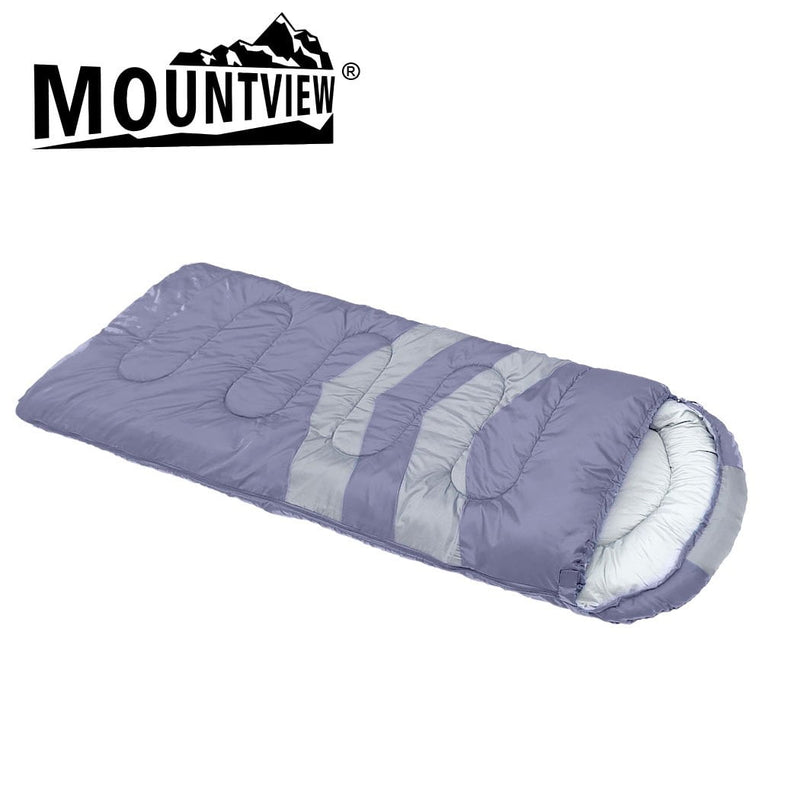 Mountview Single Sleeping Bag Bags Outdoor Camping Hiking Thermal -10â„ƒ Tent Grey - Payday Deals