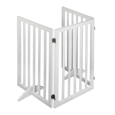 PaWz Wooden Pet Gate Dog Fence Safety Stair Barrier Security Door 3 Panel Large