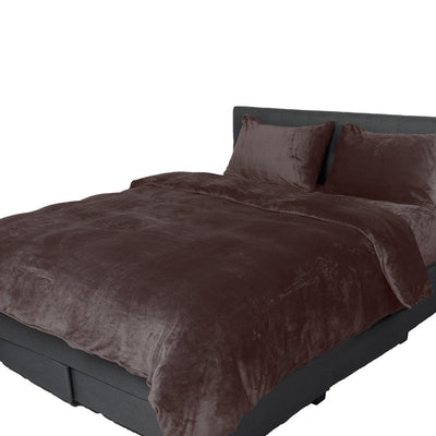 Luxury Flannel Quilt Cover with Pillowcase Mink Queen - Payday Deals