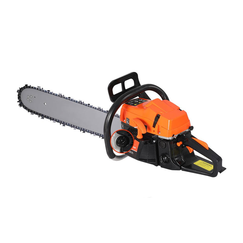 Traderight Chainsaw Commercial E-Start Pruning Petrol Chain Saw Wood 20â€Bar 52CC