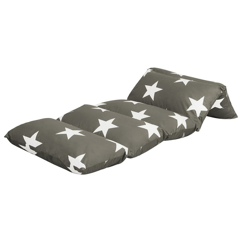 Dreamz Foldable Mattress Kids Pillow Bed Cushion Sofa Chair Lazy Couch Grey L