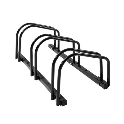 3 Bike Floor Parking Rack Bikes Stand Bicycle Instant Storage Cycling Portable - Payday Deals
