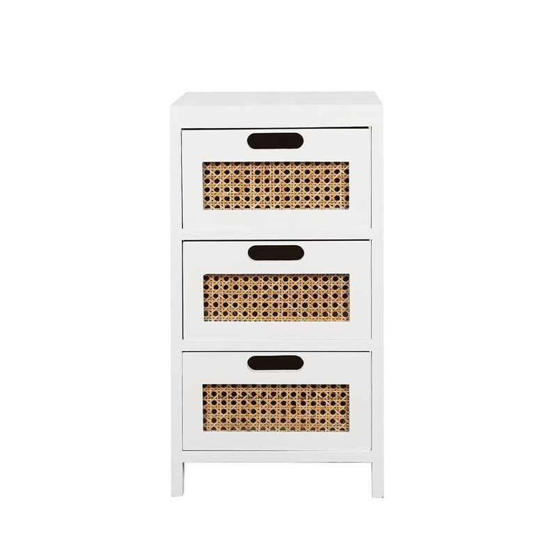Levede Bedside Tables Drawers Side Table Paulownia Wood Storage Cabinet White