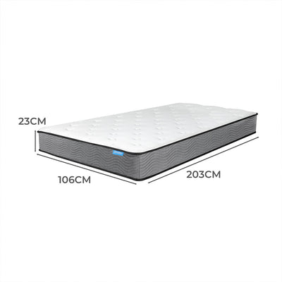 Dreamz Spring Mattress Pocket Bed Coil Sleep Foam Extra Firm King Single 23CM