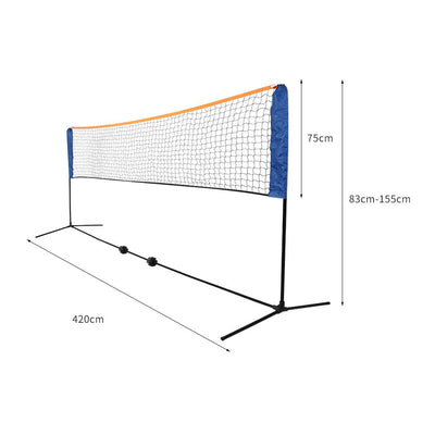 4M Badminton Volleyball Tennis Net Portable Sports Set Stand Beach Backyards - Payday Deals