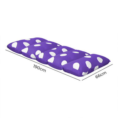 Dreamz Foldable Mattress Kids Pillow Bed Cushion Sofa Chair Lazy Couch Purple M