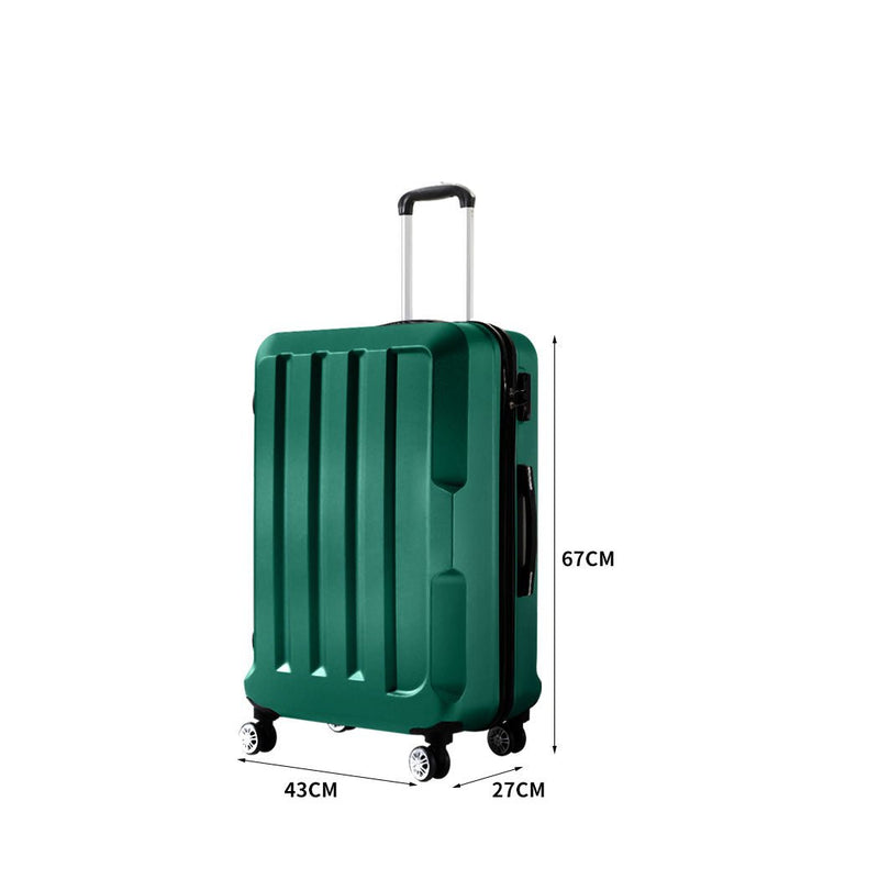 Slimbridge 24" Travel Luggage Lightweight Check In Cabin Suitcase TSA Lock Green