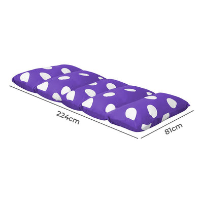 Dreamz Foldable Mattress Kids Pillow Bed Cushion Sofa Chair Lazy Couch Purple L