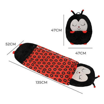 Mountview Sleeping Bag Child Pillow Stuffed Toy Kids Gift Toy Ladybug 135cm S