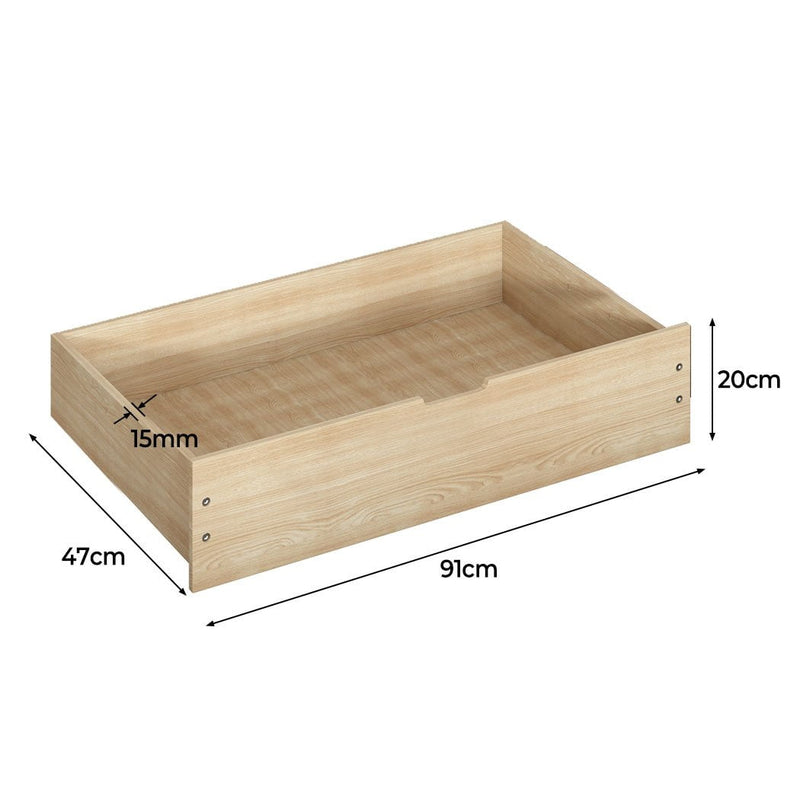 Levede 2x Bed Frame Storage Drawers Wooden Timber Trundle For Bed Frame Base - Payday Deals