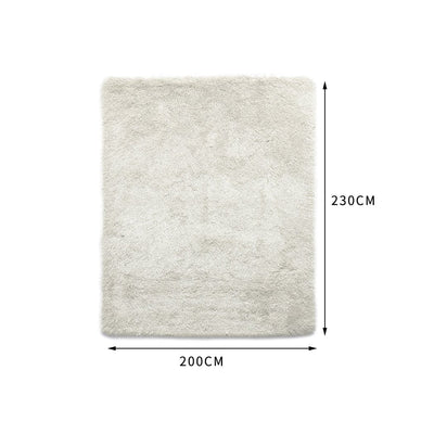 Designer Soft Shag Shaggy Floor Confetti Rug Carpet Home Decor 200x230cm Cream