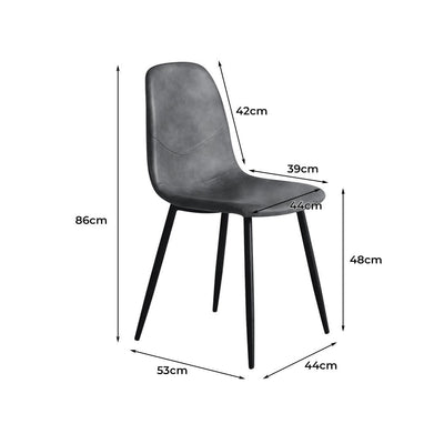 Levede 4x Dining Chairs Kitchen Table Chair Lounge Room Padded Seat PU Leather - Payday Deals
