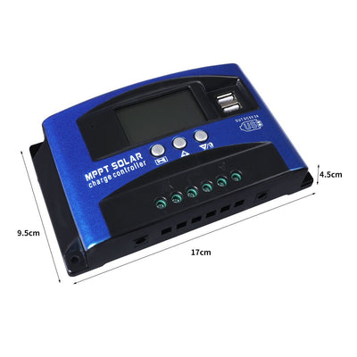 100A Solar Panel Charge Controller 12V 24V Regulator Auto Dual USB Mppt Battery - Payday Deals