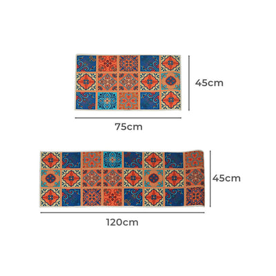 Marlow 2x Kitchen Mat Floor Rugs Area Carpet Non-Slip Door Mat 45x120cm /45x75cm