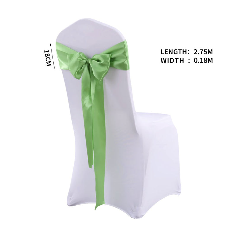 50x Satin Chair Sashes Cloth Cover Wedding Party Event Decoration Table Runner - Payday Deals