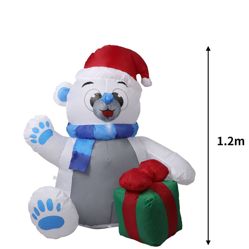 Santaco Inflatable Christmas Decorations Polar bear 1.2M LED Lights Xmas Party