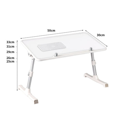 Levede Laptop Desk Computer Stand Table Foldable Tray Fan Adjustable Sofa White