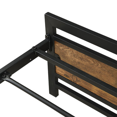Levede Metal Bed Frame Double Size Mattress Base Platform Wooden Headboard Black