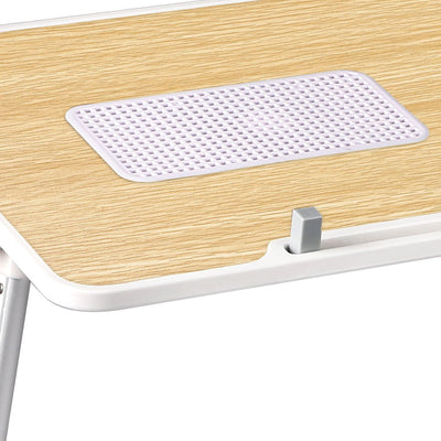Levede Laptop Desk Up Computer Stand Table Foldable Tray Fan Adjustable Sofa Oak