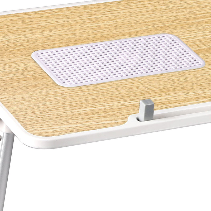 Levede Laptop Desk Up Computer Stand Table Foldable Tray Fan Adjustable Sofa Oak