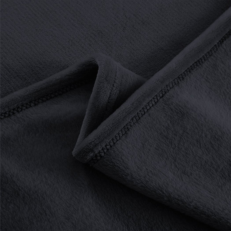 DreamZ 320GSM 220x240cm Ultra Soft Mink Blanket Warm Throw in Dark Grey Colour - Payday Deals