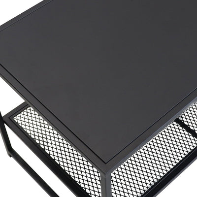 Levede 2-Tier Side Table Spacious Design Steel Home Shelf Waterproof End Table