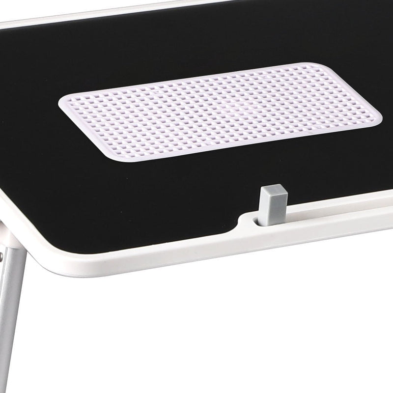 Levede Laptop Desk Computer Stand Table Foldable Tray Fan Adjustable Sofa Black