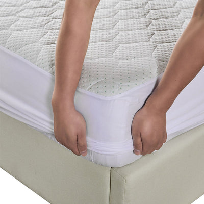 Dreamz Mattress Protector Topper Bamboo Pillowtop Waterproof Cover Single - Payday Deals