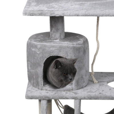 Cat Tree Beastie Scratching Post Pet Scratcher Condo Tower 140cm Grey - Payday Deals