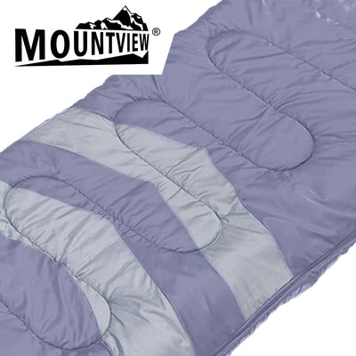 Mountview Single Sleeping Bag Bags Outdoor Camping Hiking Thermal -10â„ƒ Tent Grey - Payday Deals