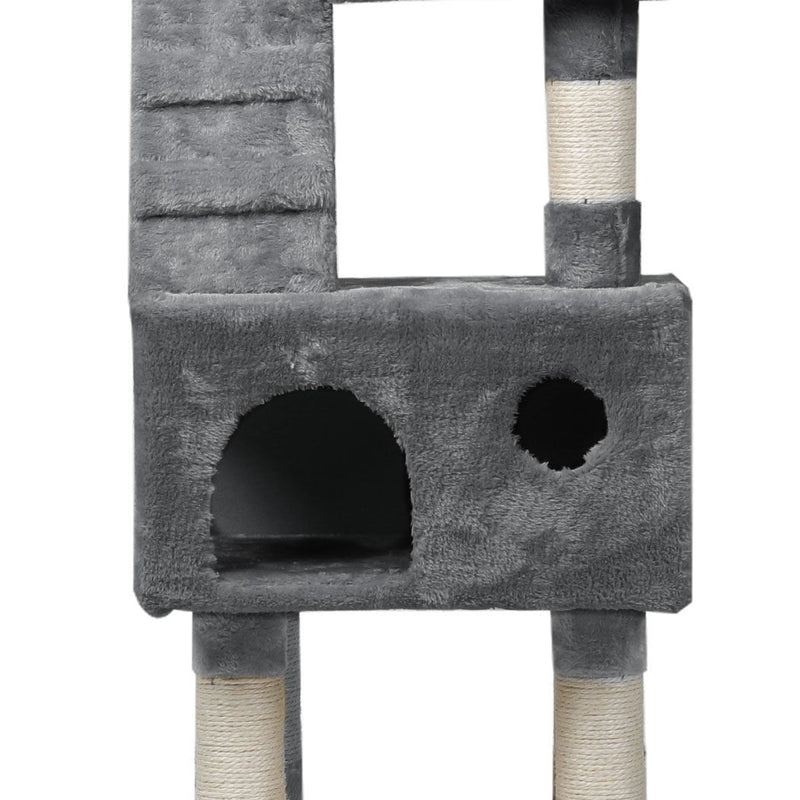 PaWz Cat Trees Scratching Post Scratcher For Large Cats Tower House Grey 140cm - Payday Deals