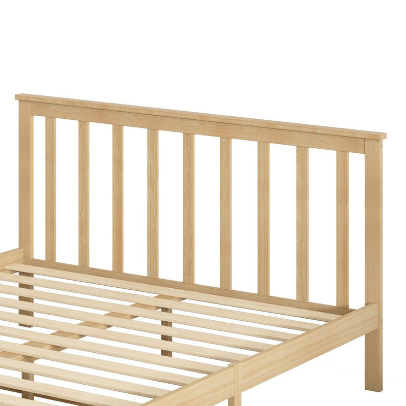 Levede Wooden Bed Frame Double Full Size Mattress Base Timber Natural