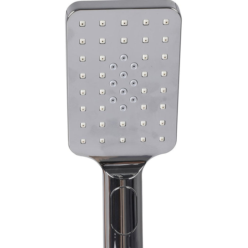Rain Shower Head Set Silver Square Brass Taps Mixer Handheld High Pressure - Payday Deals