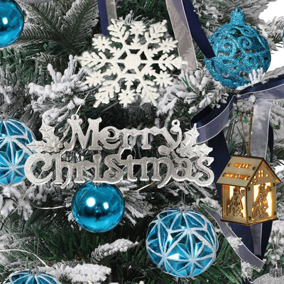 Santaco Christmas Tree 0.6M 2Ft Fairy Lights Snow Flocked Xmas Ornaments Decor
