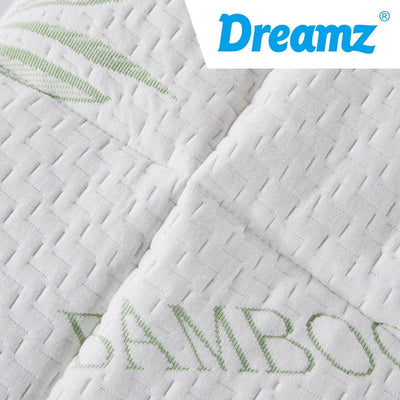 Dreamz Bamboo Pillowtop Mattress Topper Protector Waterproof Cool Cover Single - Payday Deals