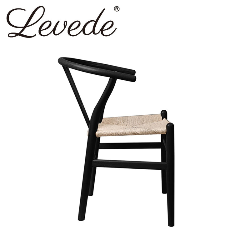 Levede 2x Dining Chairs Wooden Hans Wegner Chair Wishbone Chair Cafe Lounge Seat - Payday Deals