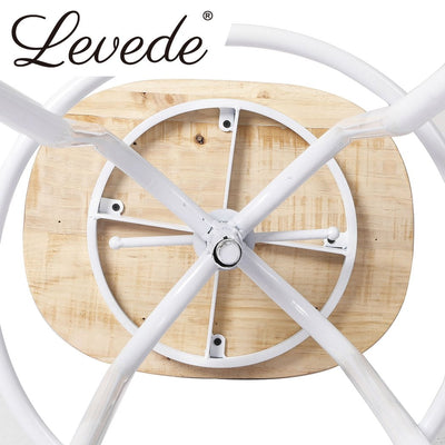 Levede Industrial Bar Stools Kitchen Stool Wooden Barstools Swivel Chair White - Payday Deals