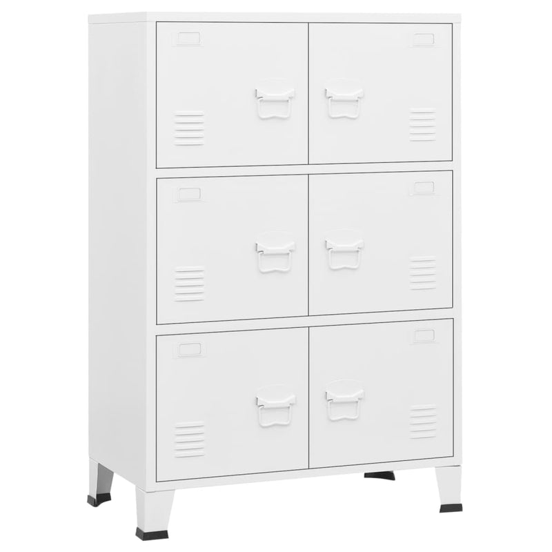 Industrial Filing Cabinet White 75x40x115 cm Metal Payday Deals