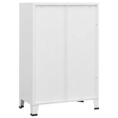 Industrial Filing Cabinet White 75x40x115 cm Metal Payday Deals