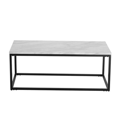 Industrial Style Marble Effect Rectangular Coffee Table Payday Deals