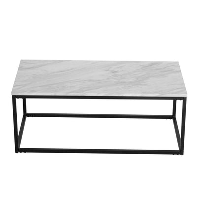 Industrial Style Marble Effect Rectangular Coffee Table Payday Deals